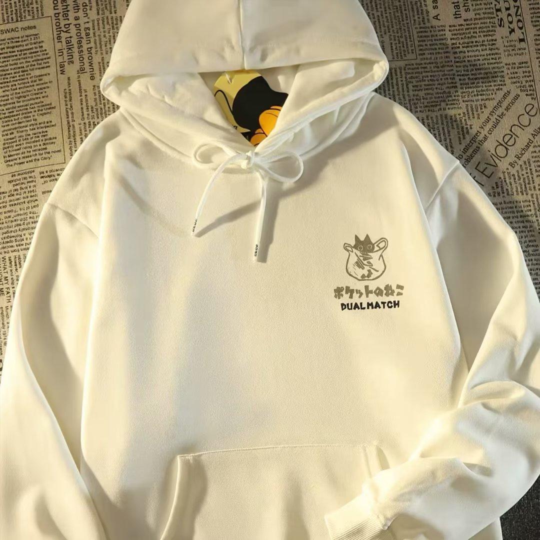 

Мужская толстовка с капюшоном весной и осенью, свободная и модная универсальная куртка с буквенным принтом, мужская толстовка с длинными рукавами, повседневный топ 3XL белый