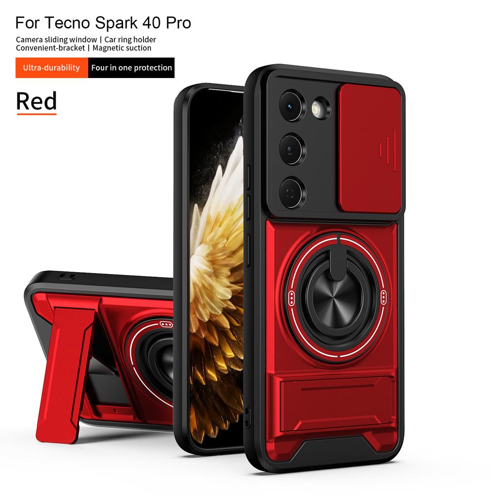 For Tecno Spark 40 Pro Case Tecno Spark 40 Pro + Plus Cover Magsafe Magnetic Fold Holder Military Armor Camera Protection Cover