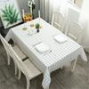 Plastic PVC Waterproof Oilproof Kitchen Dining Table Colth Rectangula Grid Printed Tablecloth Cover Mat Oilcloth Antifouling