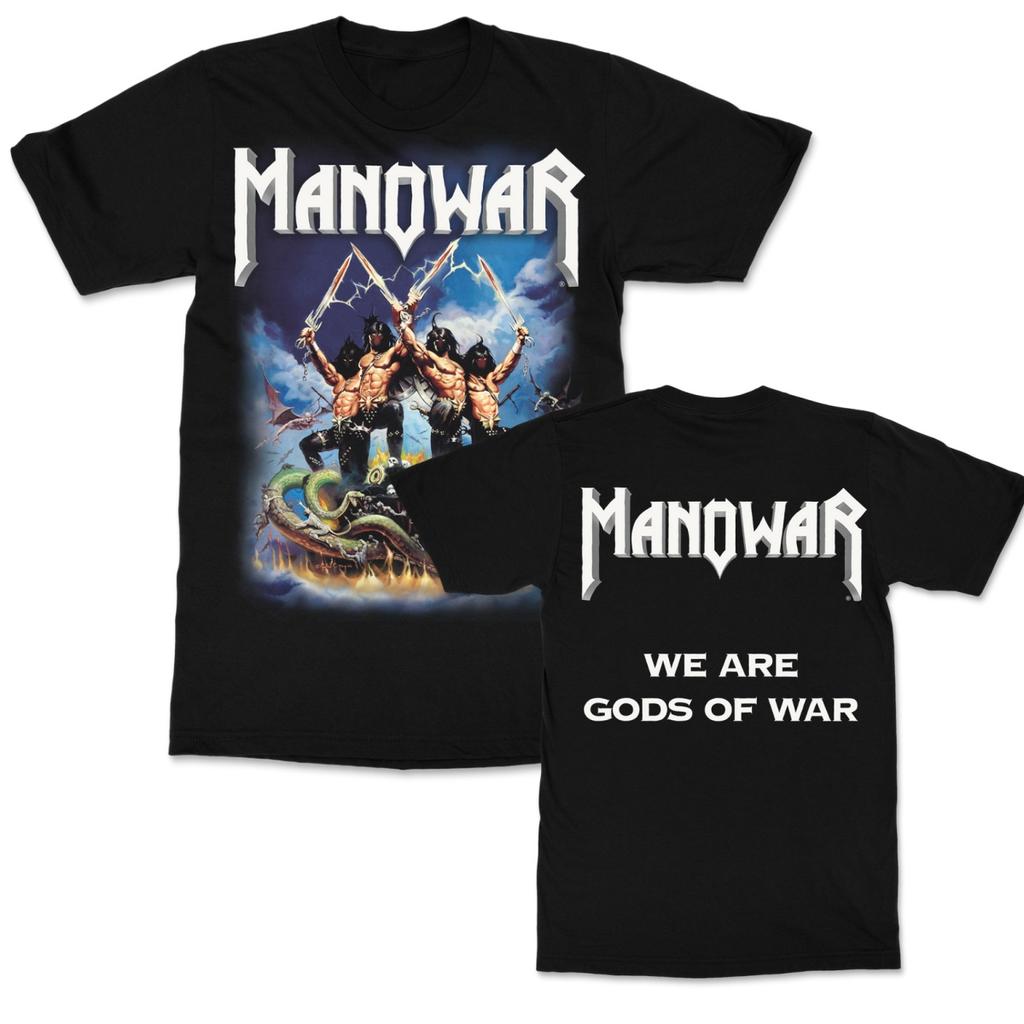 2026 Hot Sale Retro Manowar Graphic Cotton T-shirt Unisex Summer Short Sleeve Fashion Brand Tee Men Women Luxury Casual Vintage Tees Loose Top