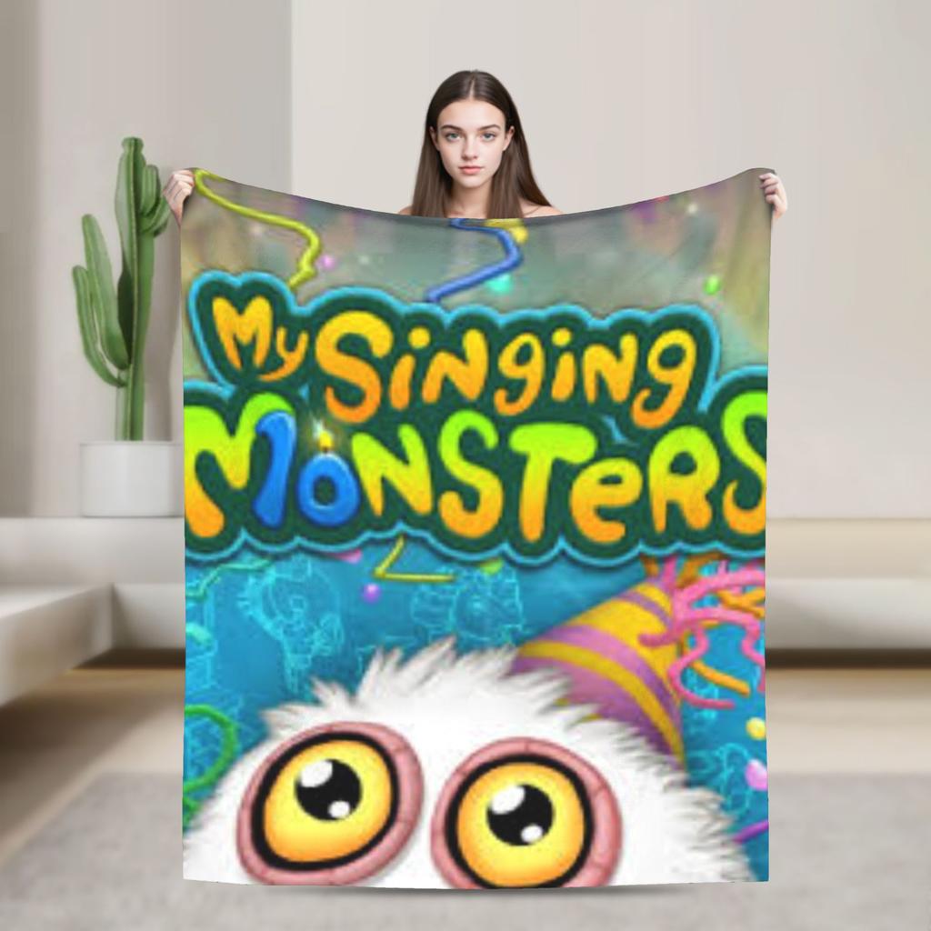 Warm Blanket Camping My Singing Monsters Bedding Throws Flannel Bedspread For Couch Chair Sofa Bed Pattern Sofa Bed Cover