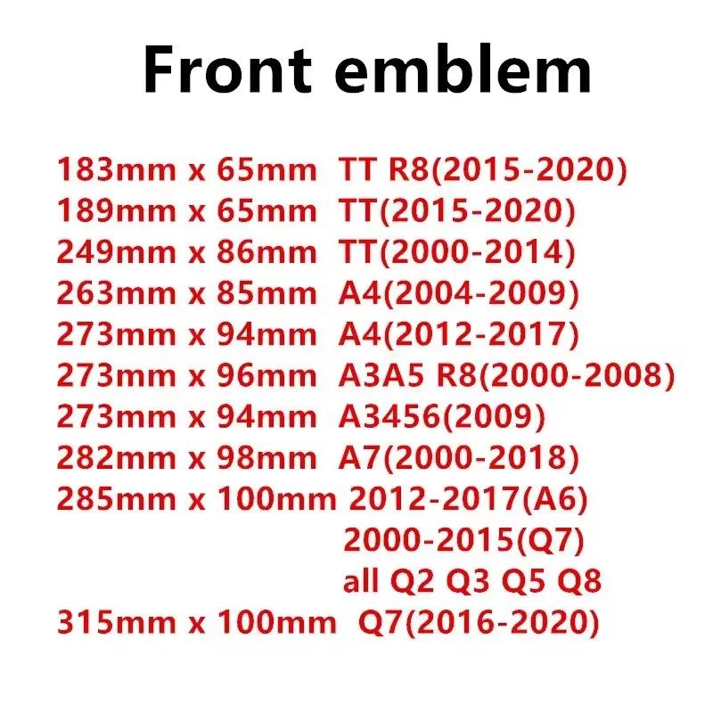 2026 Hot 4 Rings Logo ABS Chrome Black Car Front Hood Emblem Bonnet Badge Rear Trunk Badge For tt A3 A4 A5 A6 A7 A1 Q2 Q3 Q5 Q7 Q8 TT