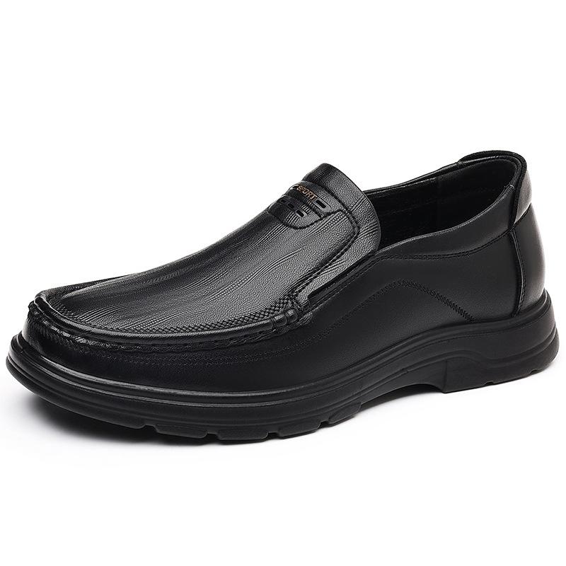 Autumn Solid Color Business Casual Shoes for Men Fashion New Designer Leather Shoes Male Soft Sole Middle Age Men's Loafers