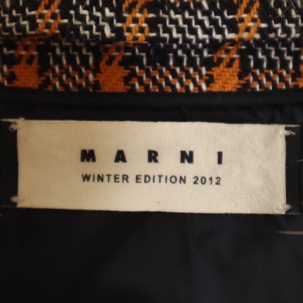 MARNI made in Italy Check Pattern 2way fur collar knit switching down coat Women Used