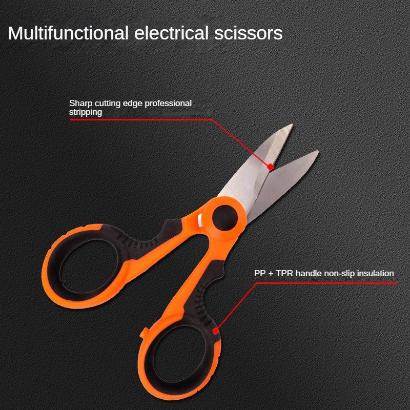 New 420 Stainless Steel Fishing Scissors Accessories Electrician's Scissors Cutting Cables Stripping Wires Cutting Insulators