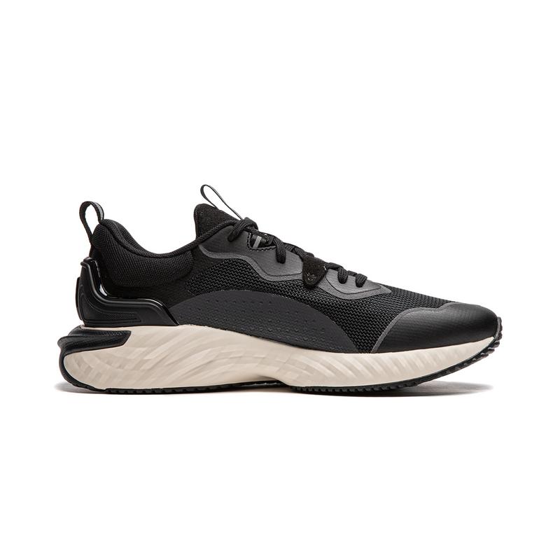 Li-Ning Lightweight Comfortable Fashion Shock Absorbing Non-Slip Wear-Resistant Casual Shoes Men Sneakers Black White AGLU187-1