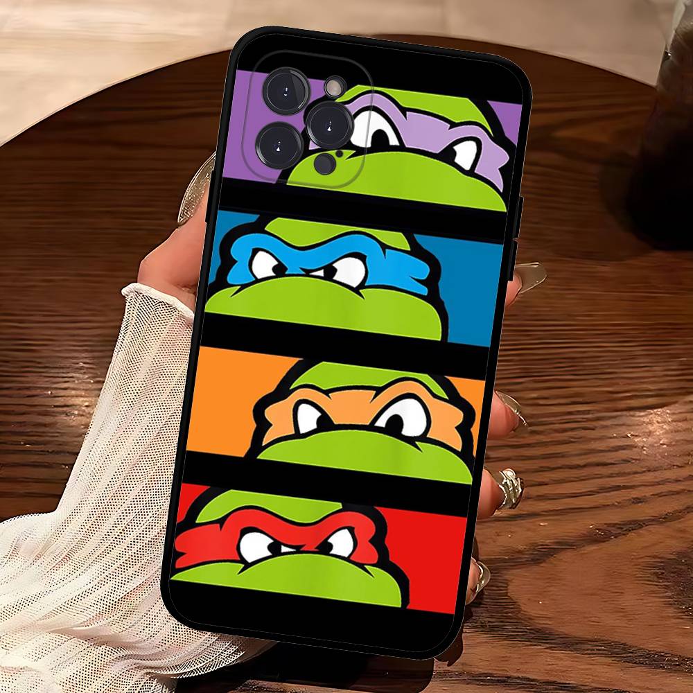 Animated N-Ninja T-Turtles TV Phone Case For Iphone 16 15 17 13 14 12 11 Pro Max Plus Black Shell Cover Case