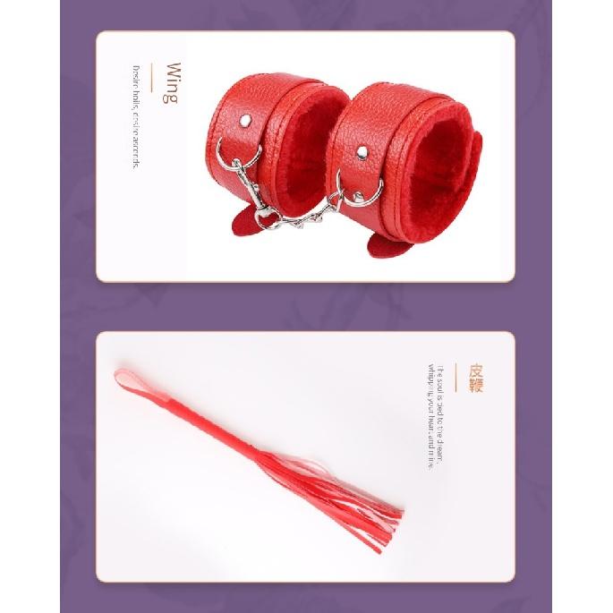 Sexy Leather BDSM Kits Plush Sex Bondage Gear Handcuffs Sex Games Whip Gag Adult Toys Exotic Accessories Sex Toys For