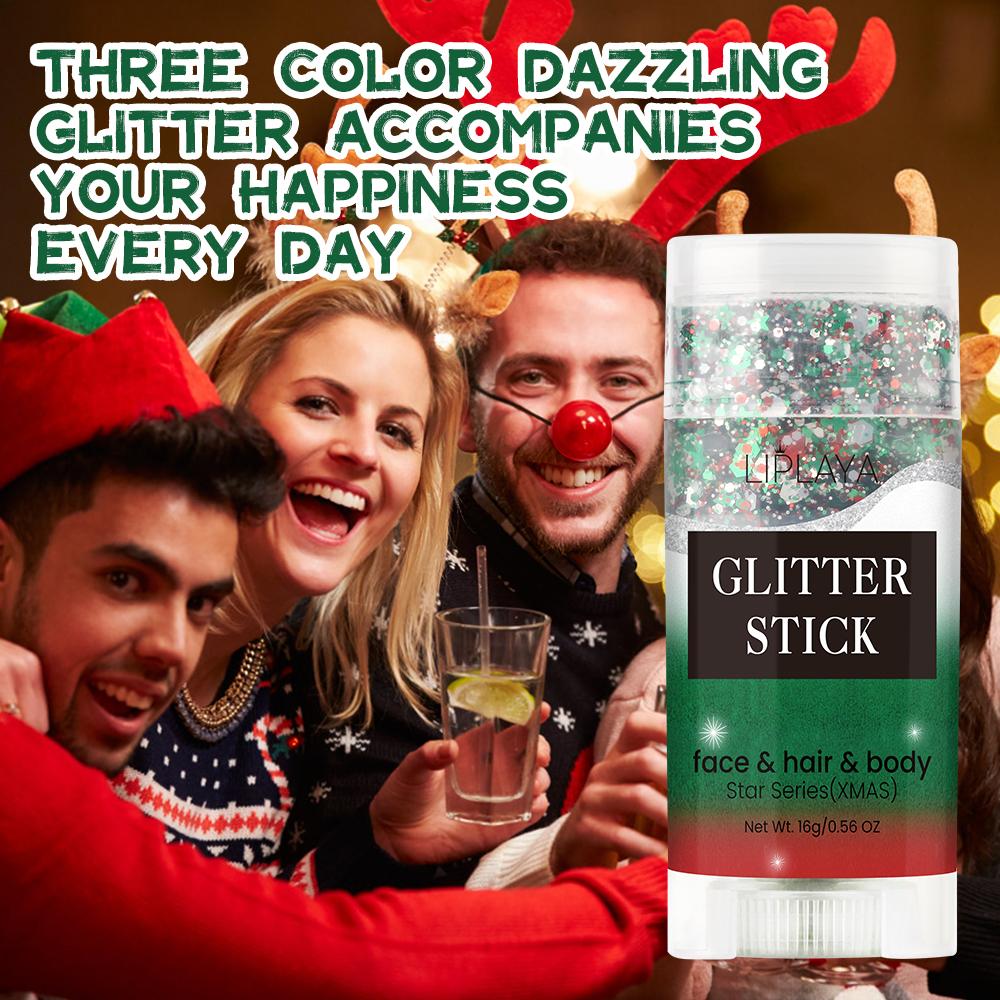 2 Colors Glitter Sticks For Face& Hair& Body, Festival& Rave& Party Makeup, Stocking Stuffers, Pumpkin Decor, Easy to Apply & Remove-16g