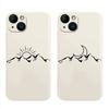Line Mountain Scenery Phone Case for IPhone 16 15 Pro Max 13 12 11 XS MAX X 7 8 14 Plus Shockproof Simple Sun Moon Couples Cover