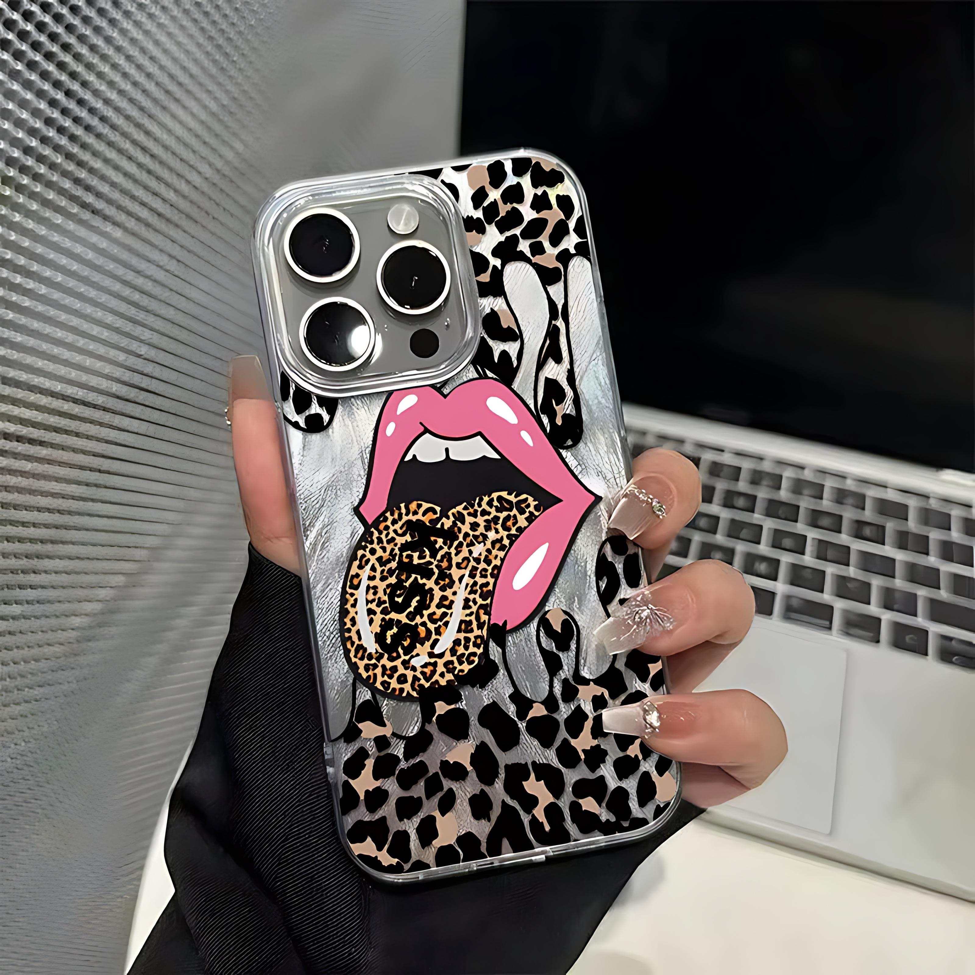 

Large Tongue Leopard Print Phone Case for Xiaomi Redmi 15 15C 14C 13 13C 12 A3 A2 A1 10 10C 9 9A 9C 8 K60 Plus Ultra 4G 5G Cover Redmi 8 4G