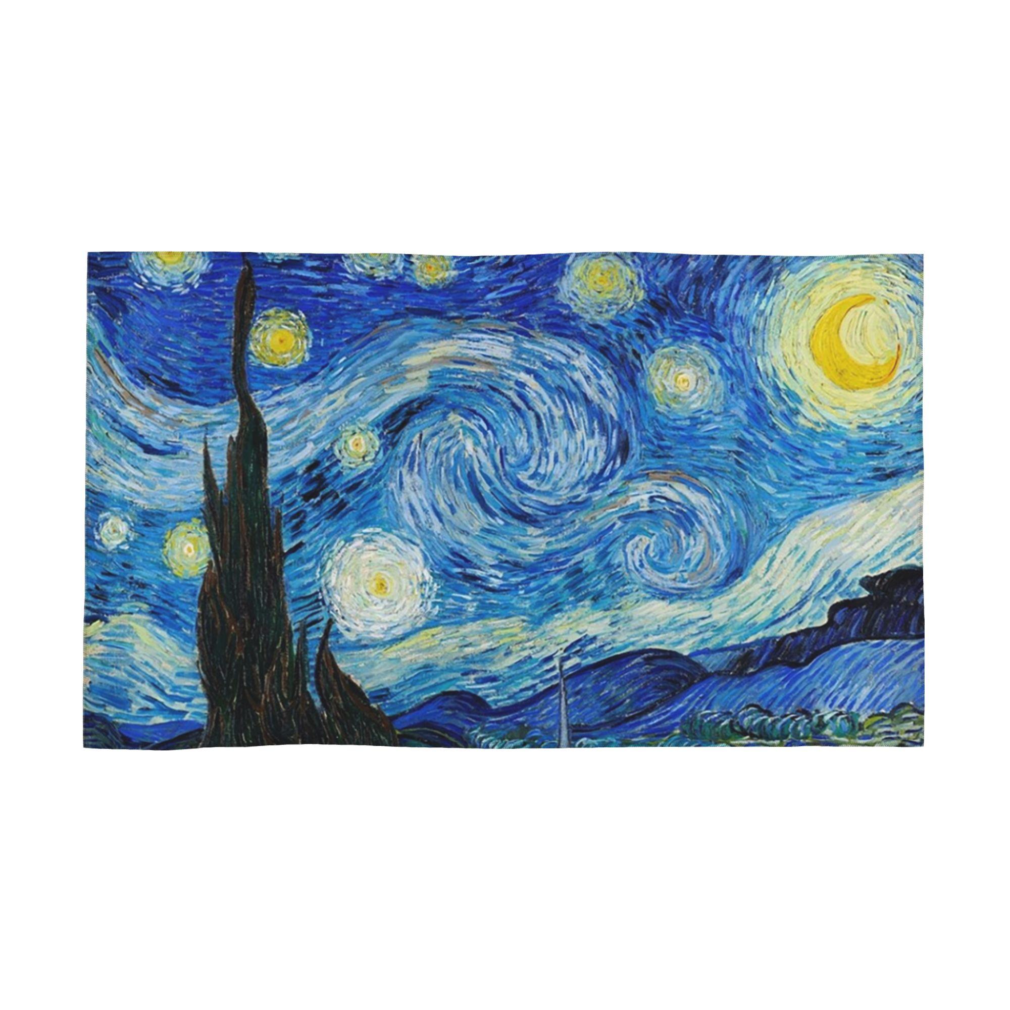 

The Starry Night by Vincent Van Gogh Soft Face Towel Quick Dry Pool Bath Cotton Towels Absorbent Quick W40*H60(CM)