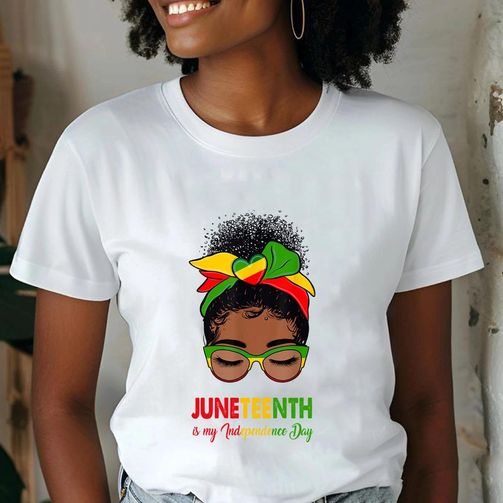 Juneteenth is My Independence Day Tee, Afro Queen Black History Pride T-shirt S
