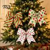 Reusable Seasonal Party Supplies 2Pcs Christmas Polka Dot Bow Decor, European Style Ribbon Ornament for Tree Topper Decorations Gift Box Wreath,