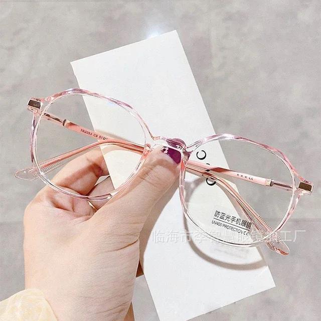 Polygonal Finished Myopia Glasses Anti-blue Light Fashion Eyeglasses Women Diopter 0 -1.0 To -6.0 Lentes Opticos Para Mujer