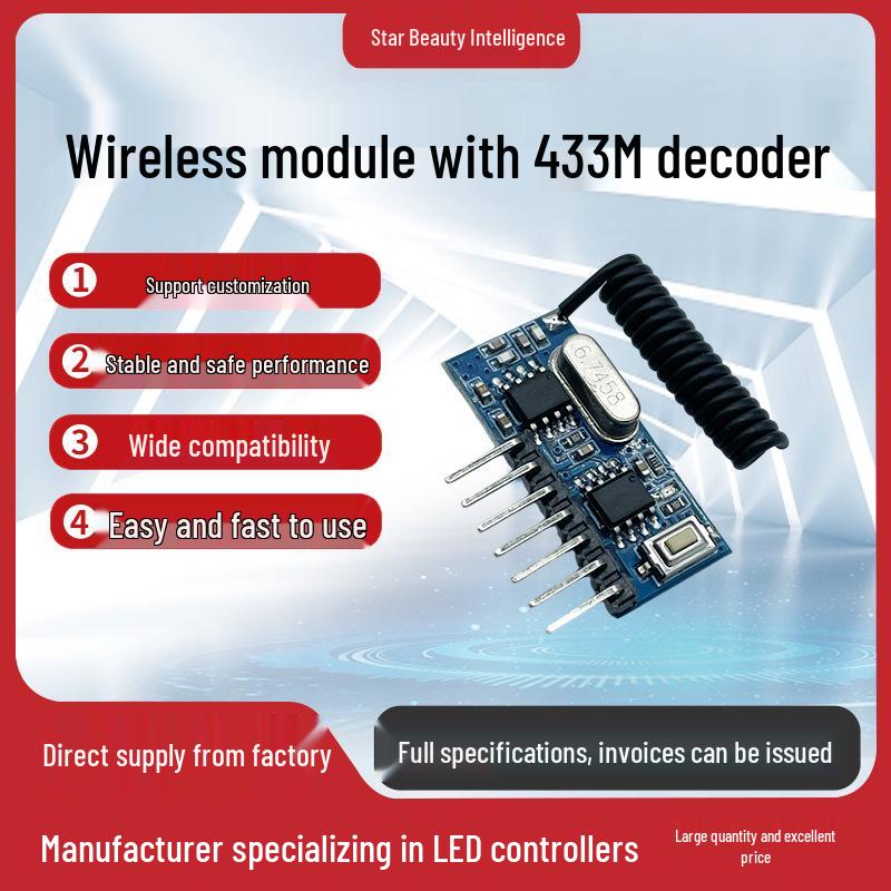 

433MHz Wireless Remote Control Switch with Decoding Function for Quick Alarm Activation