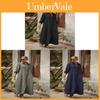 Abito Lungo in Cotone e Lino con Colletto a Camicia per un Look Elegante e Casual