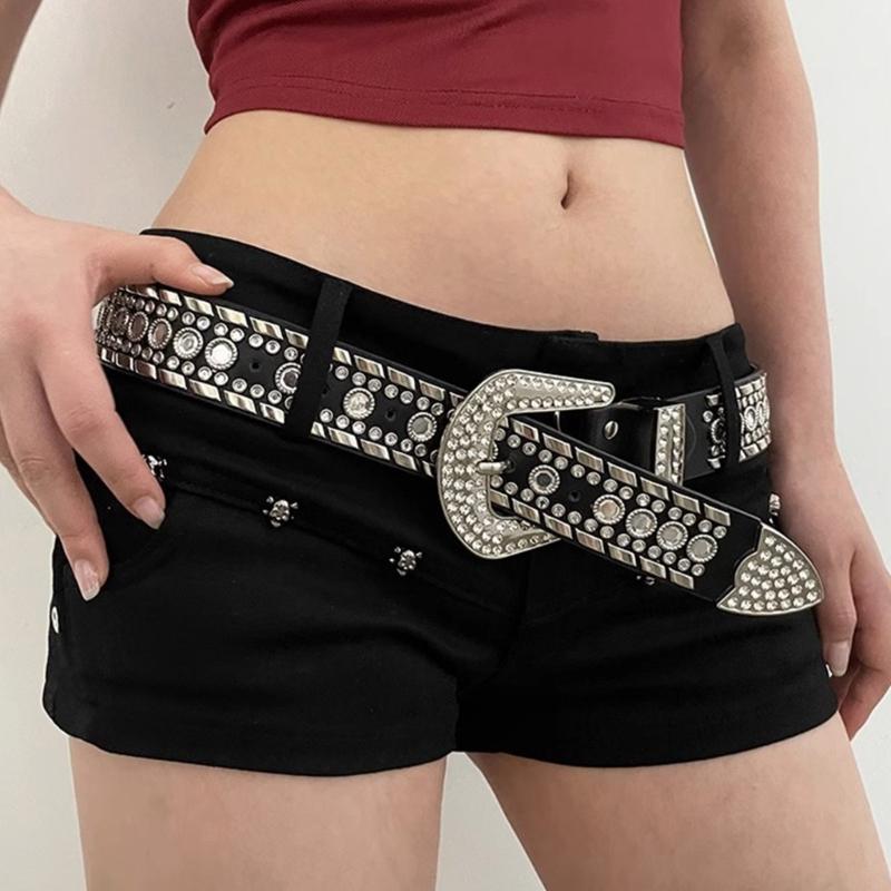 Rhinestone Waist Belt for Dress Adjustable Pin Buckle Waist Belt Shinning Rhinestone Wide Waist Belt Ladies Skirt Belt