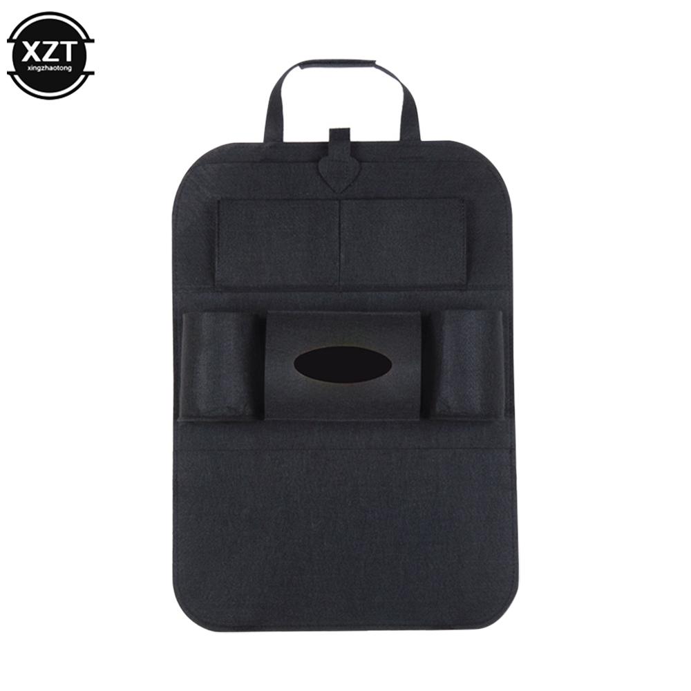 1pc Universal Car Back Seat Storage Bag Organizer Trunk Elastic Felt Storage Bag 6 Pockets Organizer Hanging Car Accessories чёрный