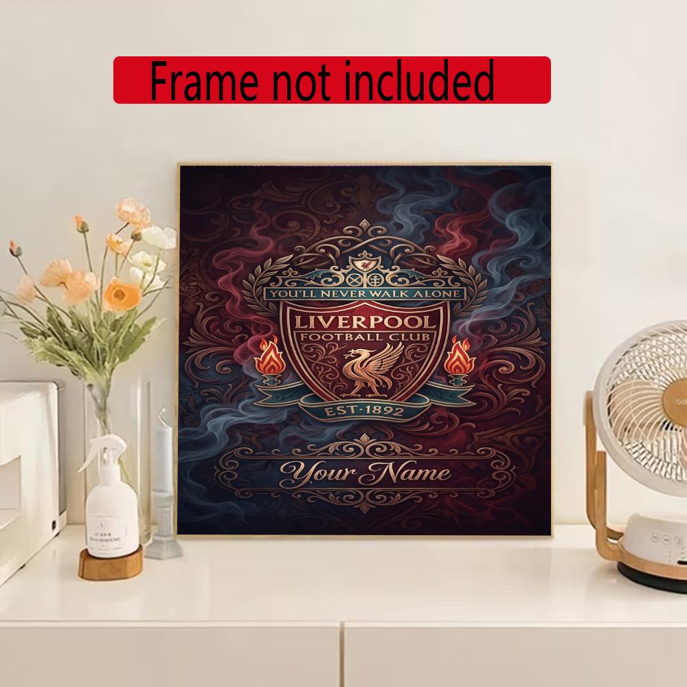 Liverpool Fc Customize Your Name Diamond Painting Round Diamond Diy Frameless Holiday Artwork Suitable For Home Office Wall Decoration