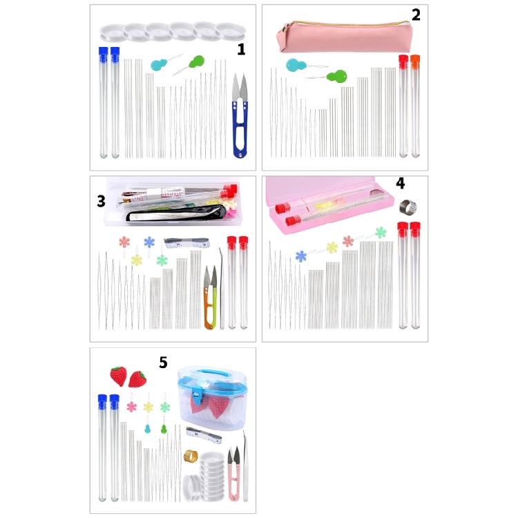 Beading Needle Set for Jewelry Making, with Needle Bottle, Thimble, Threader, Bead Cord, Tape Measure and Storage Case