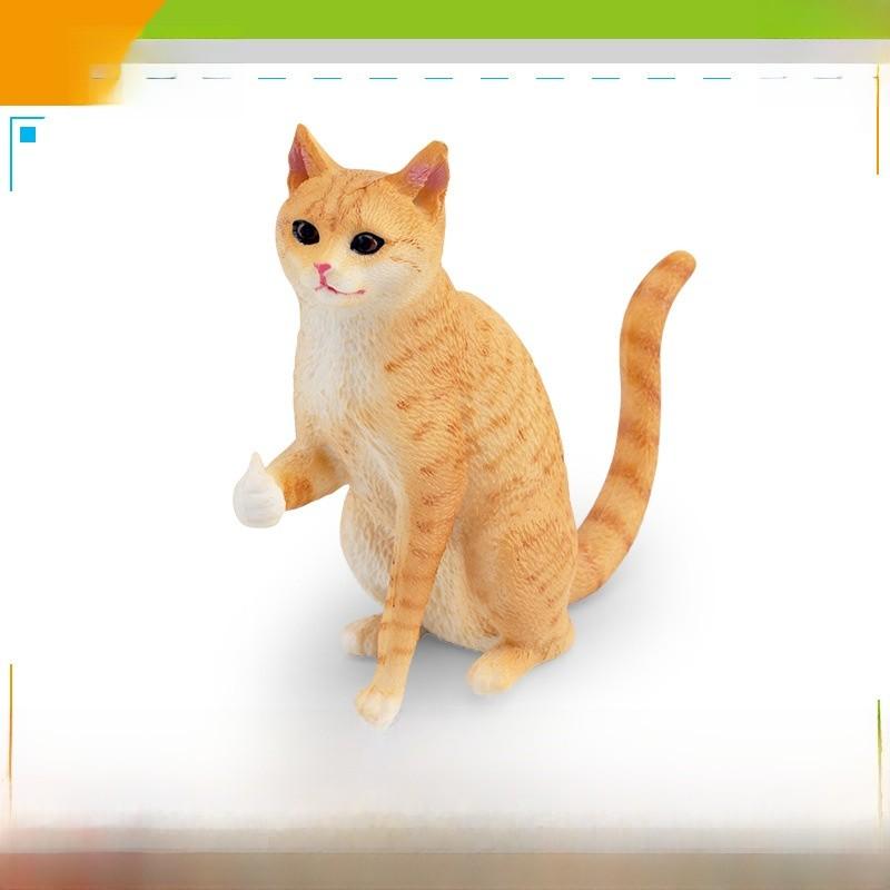 Pvc Orange Cat Grey Cat Model Decor For Home Office Desk And Collectors Display