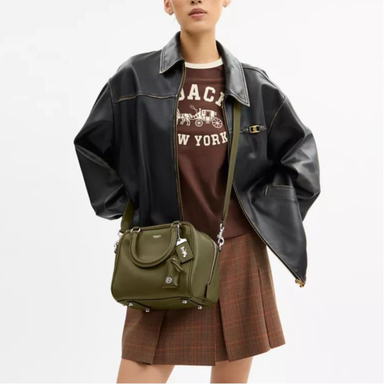 COACH Rogue Cow Leather One Shoulder Handbag Small Women's Olive Green CCC91-LHOLV
