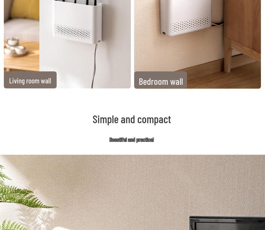 Punch-Free Wall-Mounted WiFi Router Storage Shelf for Living Room