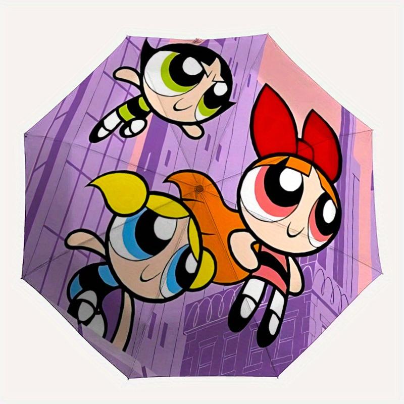 

1pc Powerpuff Girls Automatic Umbrella with Folding feature - Compact Travel Umbrella, Perfect Gift for Birthday, Christmas, 005