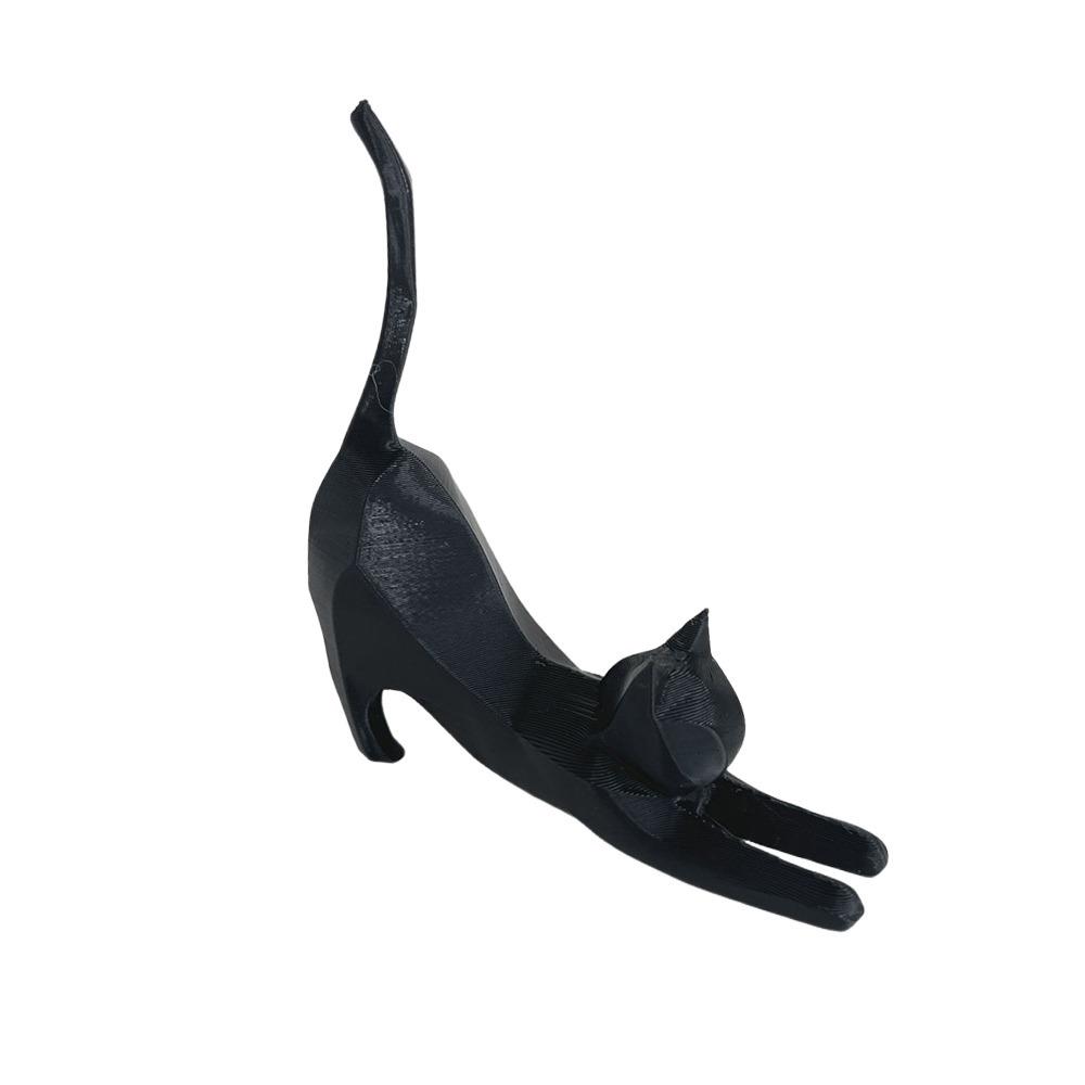 Stretching Kitten Funny Cat Ornaments Carved Kitten Statue Creative Miniature Figurines Garden