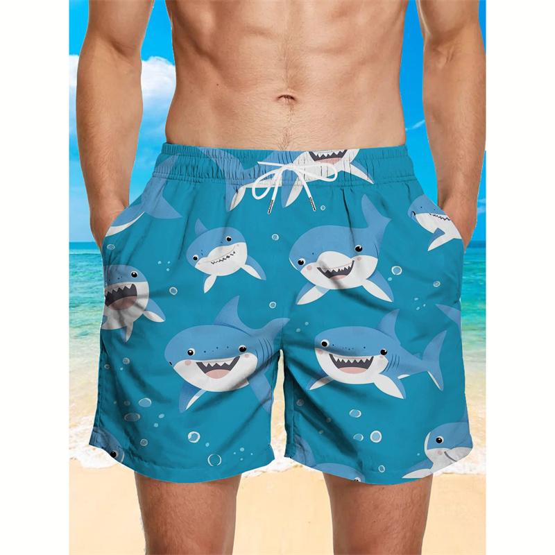 Summer Men's 3D Printed Beach Pants Fashion Versatile Trend Breathable Casual Vacation Style