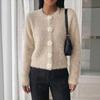 Women's Fashion Knit Cardigan Sweater with Flower Buttons