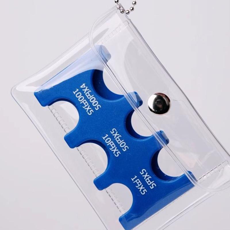 Colourful Transparent Coin Clip Organizer Small Wallet Loss Prevention Clip Japanese Currency Sorting Travel Portable Card Case