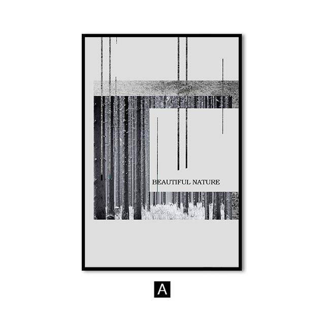 

Современный абстрактный черный, белый лесной пейзаж, настенная живопись на холсте, геометрический постер с принтом, картина для гостиной, домашний декор 21*30cm