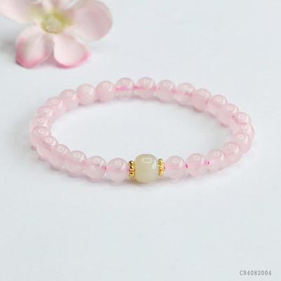 Juanyu Rosa Kristall & Nephrit Jade Damenarmband