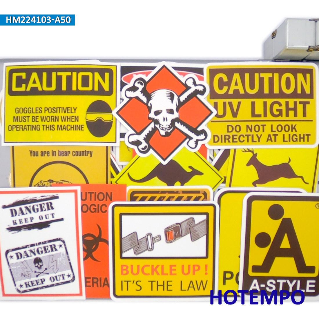Waarschuwingssymbolen Stickers Set Gevaar Tips Stop Voorzichtigheid Slogan Voor Laptop Auto Telefoon Motorfiets Grappige Sticker Pakket 203050 Stuks