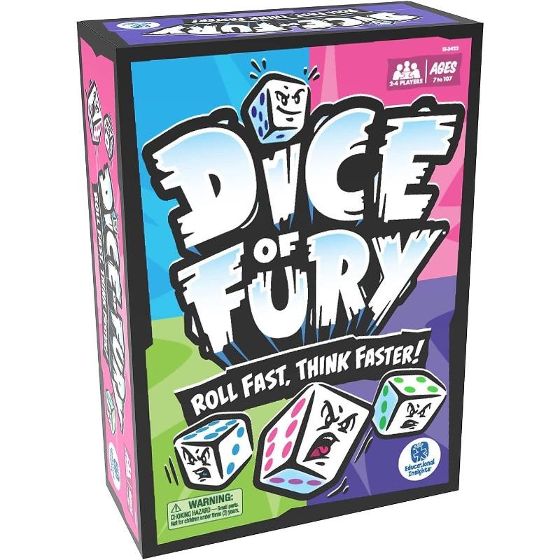 

Educational Insights Dice of Fury Fast-Paced Board Games for Family 2-4 Player Tabletop Party Game світло-сірого кольору