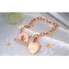 European and American Titanium Steel Ladies O-shaped Chain Love Motto Couple Rose Gold Lock Design Bracelet Gift