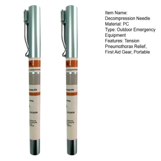 1/2Pcs Outdoor Chest Decompression Needle Tension Pneumothorax Relief Portable Body Piercing Needle Emergency First Aid Equipment