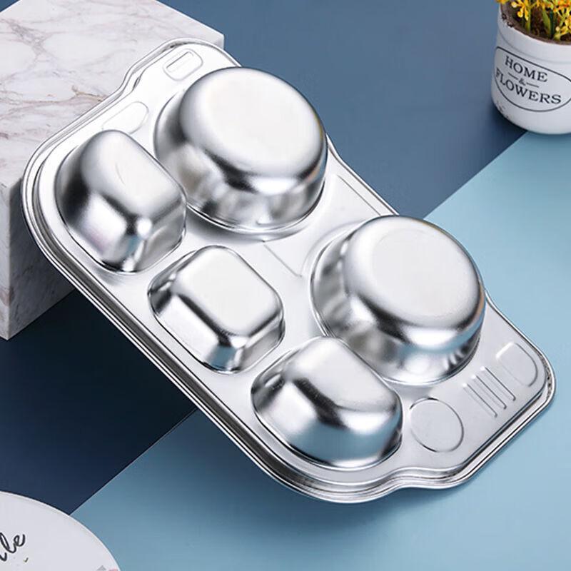 LIJIA KITCHENWARE Kids 304 Stainless Steel Four-Compartment Meal Tray