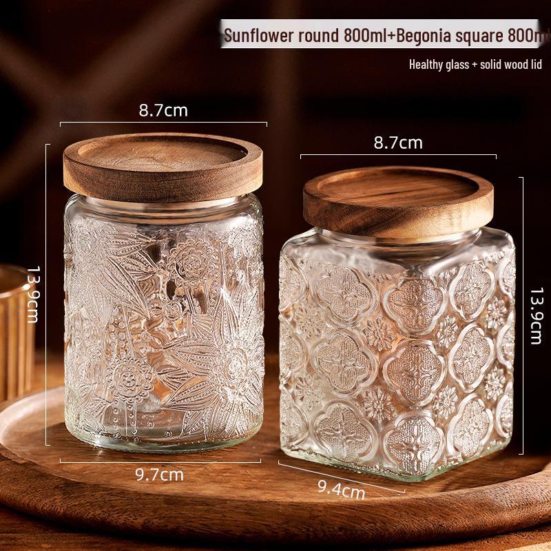 Luftdichtes Glasvorratsglas für Snacks, Trockenfrüchte, Tee, Zucker und Getreide