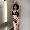 Ladies' Sexy Lingerie Sexy Three-point Transparent Hollow Sleepwear Passionate Binding Set Uniform No Take Off Temptation