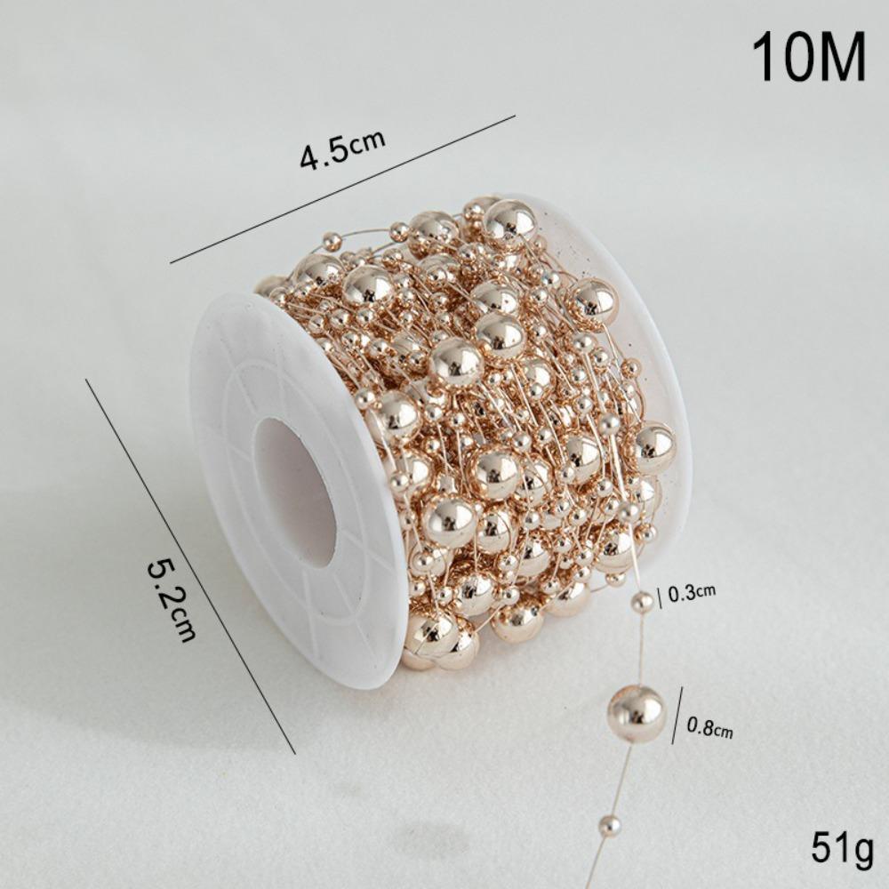 Colorful Electroplated Beads Christmas Bead Chain 10M DIY Material Xmas Hanging Decor Xmas Tree Ornaments Gift