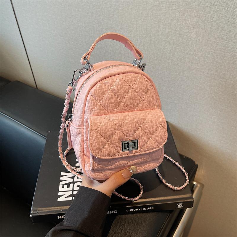 Bag Women's Fashion Trend Backpack 2025 Summer New Niche Simple Casual Rhombus Women's Bag