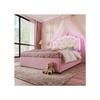 Lit gigogne - MUVOE - 140 x 200 cm - Rose - 2 tiroirs - LED réglable