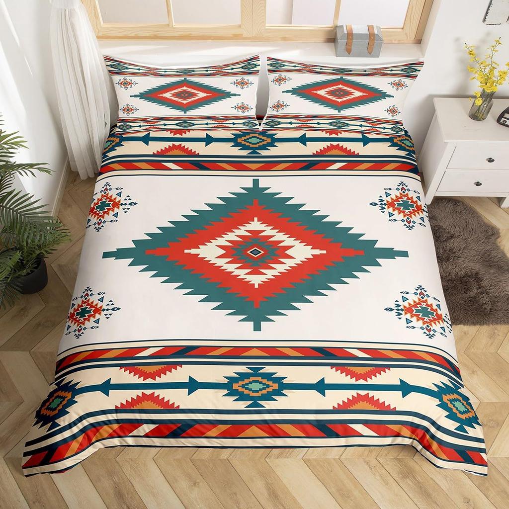 Geometric Pattern Down Comforter Set Bedding Set 3-piece Duvet Cover Set