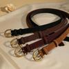 Women's Genuine Leather Red Ankara Fashion Belt for Jeans and Dresses