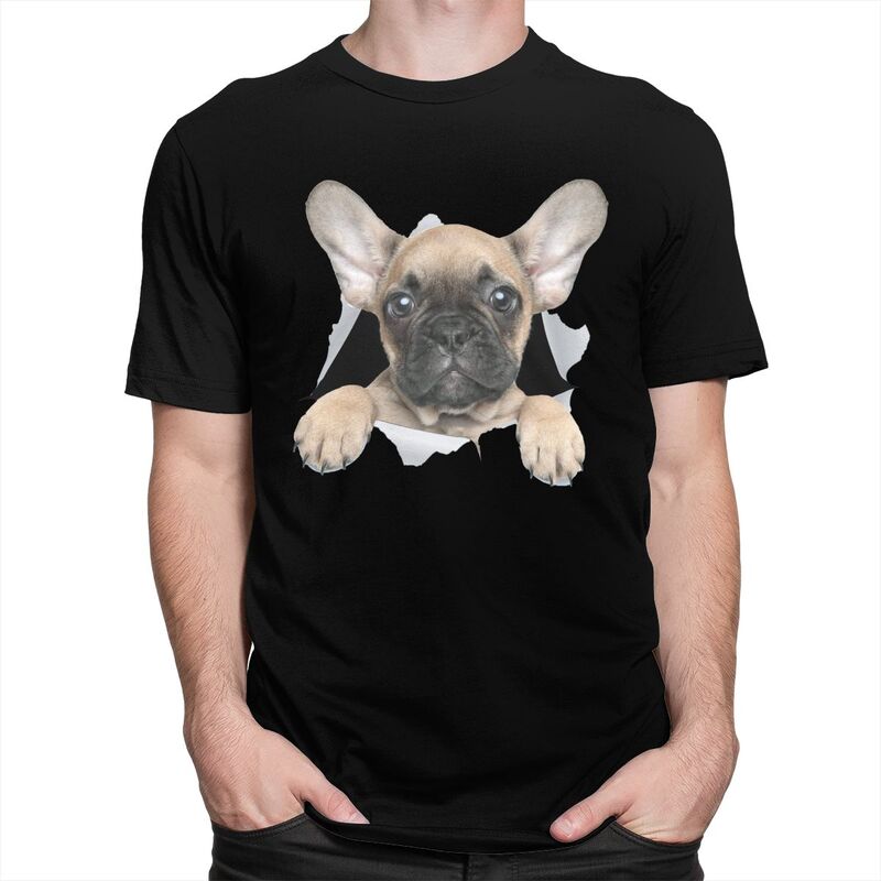 Custom Mens Cute French Bulldog T Shirt ShortSleeve Cotton Tshirts Classic Tshirt Casual Frenchie Dog Tee Slim Fit Clothes