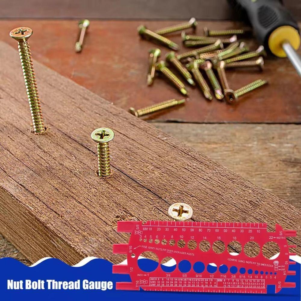 Portable Nut Gauge Imperial Standard Bolt Gauges Screw Size Measuring Ruler  Industrial Use