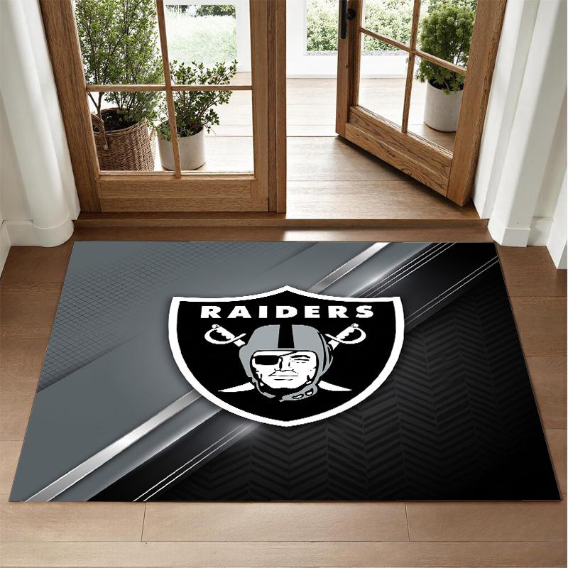 Las Vegas Raiders Design Crystal Velvet Rug Soft Decorative Mat for Bedroom Entrance